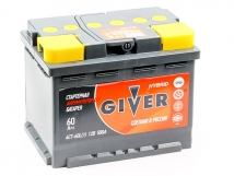Аккумулятор GIVER  HYBRID 6СТ - 60.0  (ток 500А) 242х175х190 о/п