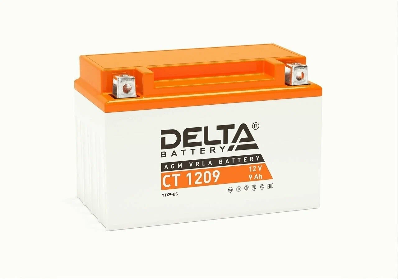Аккумулятор Delta CT1209 9 А/ч ( YTХ9-BS,YTX9 ) п.п Ток 135А (150*86*108)