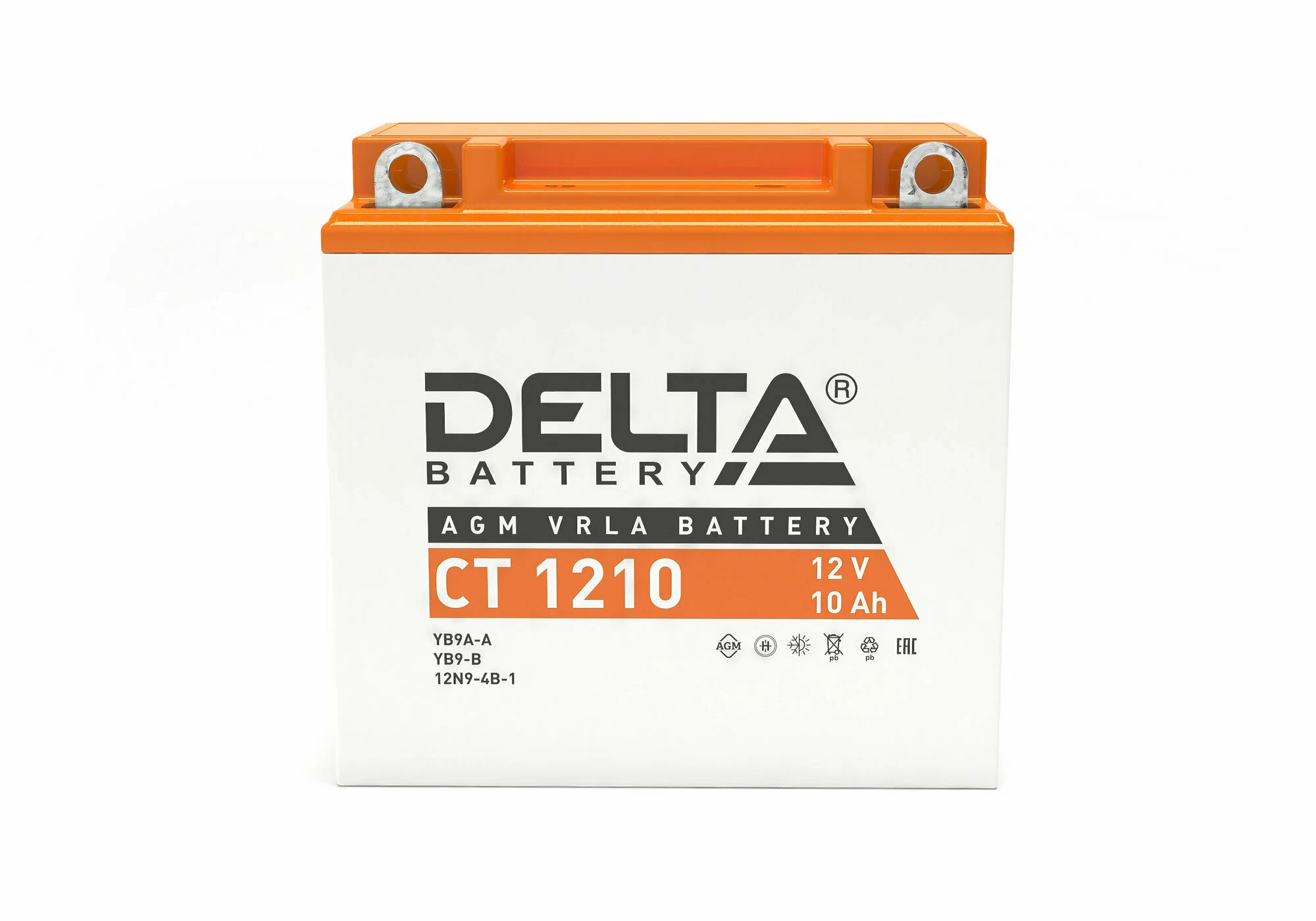 Аккумулятор Delta CT1210 10 А/ч ( YB9A-A, YB9-B,12N9-4B-1 ) п.п Ток 100А (137*77*135)