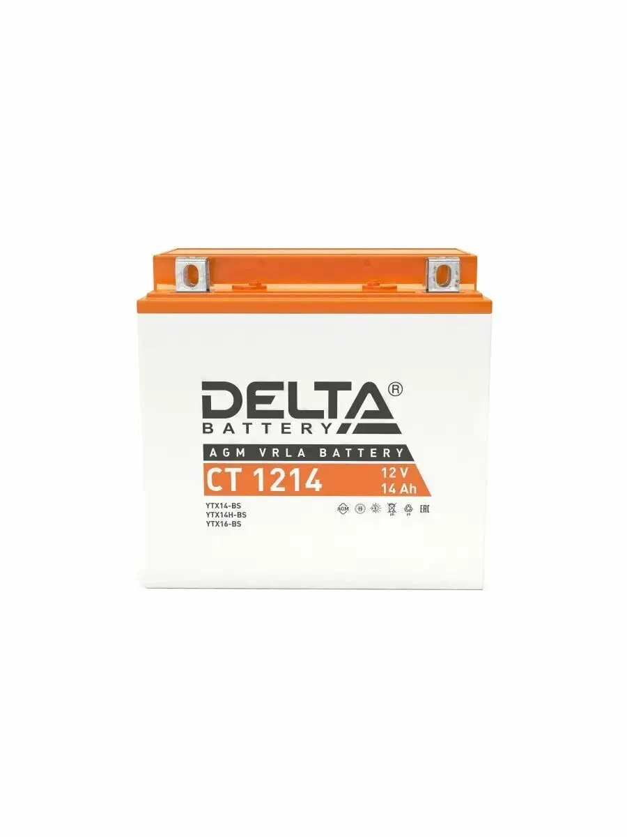Аккумулятор Delta CT1214 14А/ч ( YTX16-BS, YB16B-A,YTX14-BS,YTX14H-BS) п.п Ток 200А (151*88*147)