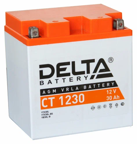 Аккумулятор Delta CT1230 30 А/ч (YIX3OL-B,YIX3OL-BS,YB3OL-B) оп